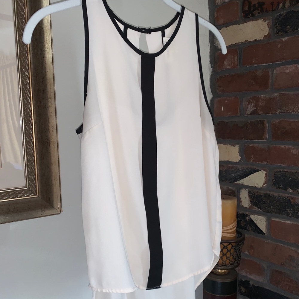 White and black blouse